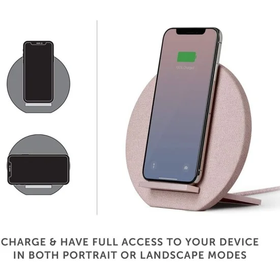 Native union dock wireless charger fabric - (online packaging) _ rose